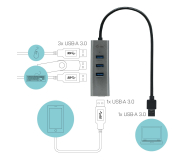 I-TEC USB 3.0 4x USB 3.0 Metal HUB 28cm - 456375 - zdjęcie 3